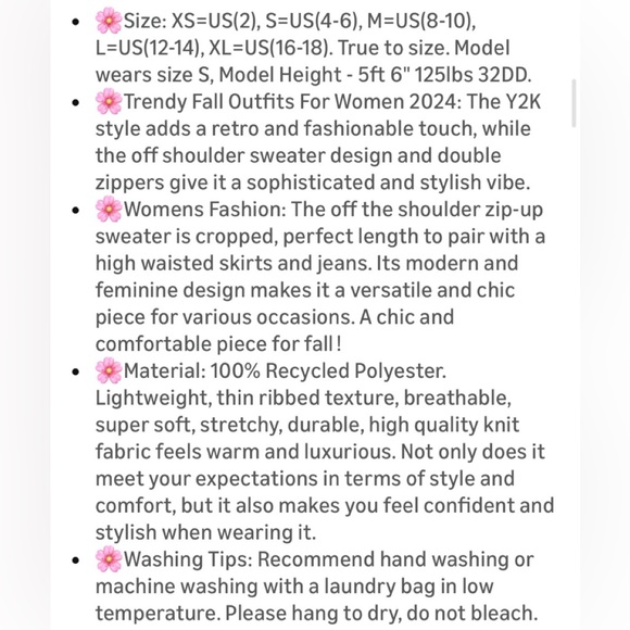 REORIA Off-Shoulder Beige Sweater with 2-Way Zipper Size Small NWT - Picture 12 of 16